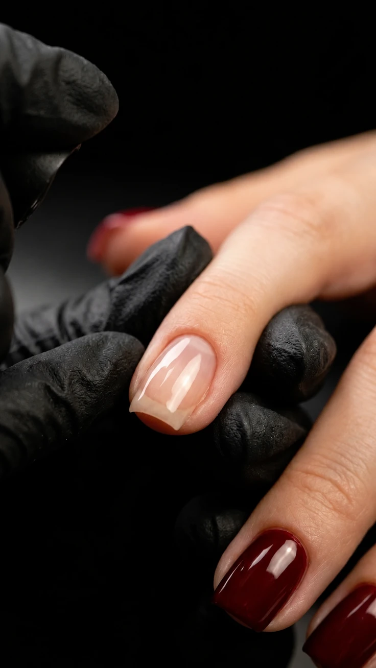 Close-up gel manicure at Glow & Co.